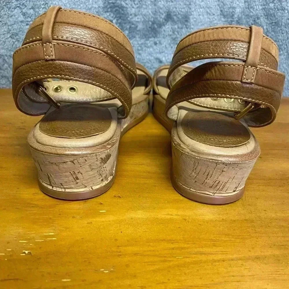Lucca Lane Leesa Cork Sandals Womens 7.5 Brushed Brown‎ Casual Open Toe Platform - Picture 5 of 9